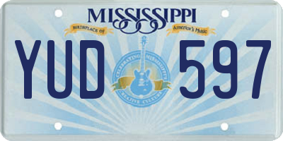 MS license plate YUD597
