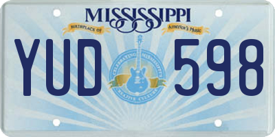 MS license plate YUD598