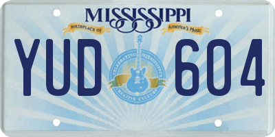 MS license plate YUD604