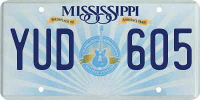 MS license plate YUD605