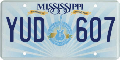 MS license plate YUD607
