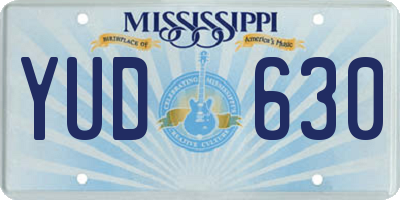 MS license plate YUD630