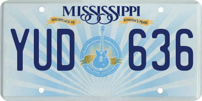 MS license plate YUD636