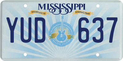 MS license plate YUD637