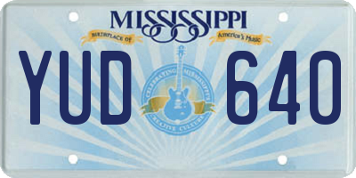 MS license plate YUD640