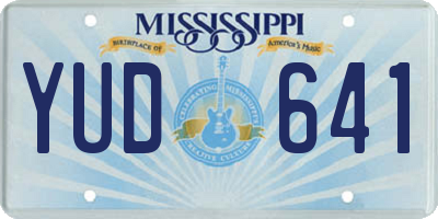 MS license plate YUD641