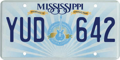 MS license plate YUD642