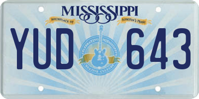 MS license plate YUD643