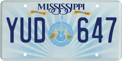 MS license plate YUD647