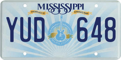 MS license plate YUD648