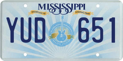 MS license plate YUD651