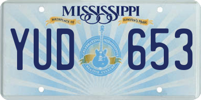 MS license plate YUD653