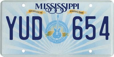 MS license plate YUD654