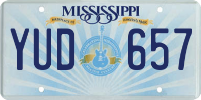 MS license plate YUD657