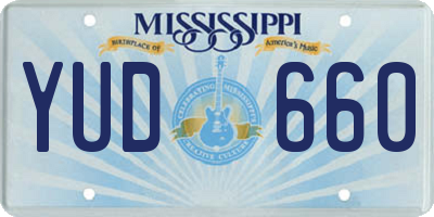MS license plate YUD660