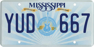 MS license plate YUD667