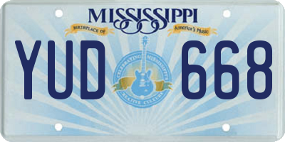 MS license plate YUD668