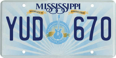 MS license plate YUD670