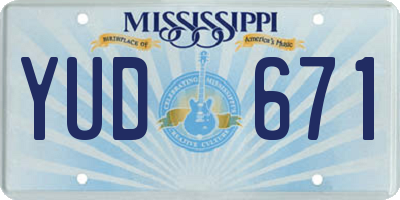 MS license plate YUD671