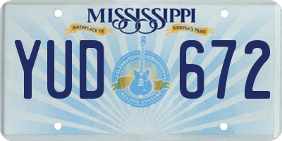 MS license plate YUD672