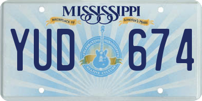 MS license plate YUD674