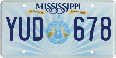 MS license plate YUD678