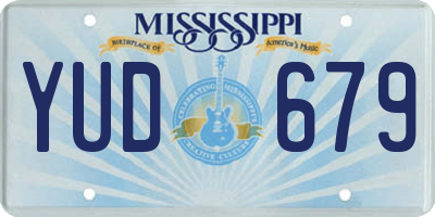 MS license plate YUD679