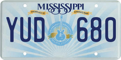 MS license plate YUD680