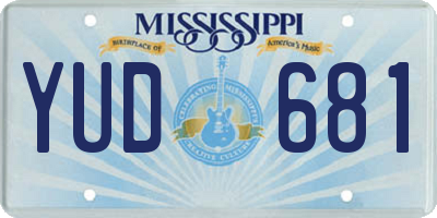 MS license plate YUD681