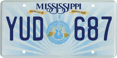 MS license plate YUD687