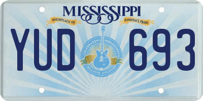 MS license plate YUD693