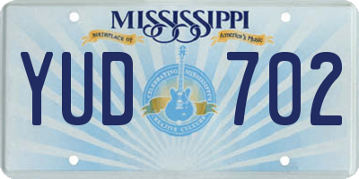 MS license plate YUD702