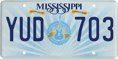 MS license plate YUD703