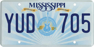 MS license plate YUD705