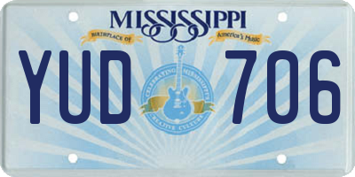 MS license plate YUD706