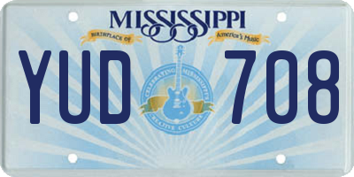 MS license plate YUD708