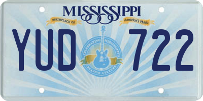 MS license plate YUD722
