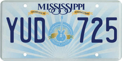 MS license plate YUD725