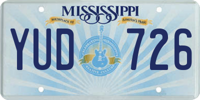 MS license plate YUD726