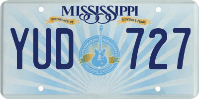 MS license plate YUD727