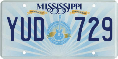 MS license plate YUD729