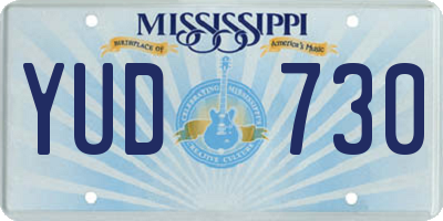 MS license plate YUD730