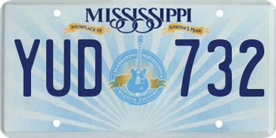 MS license plate YUD732