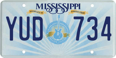 MS license plate YUD734