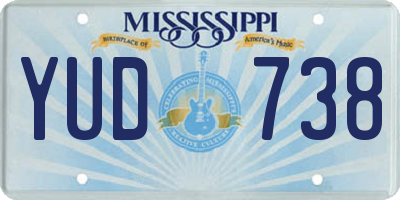 MS license plate YUD738