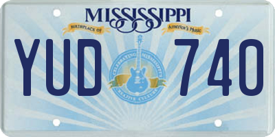 MS license plate YUD740