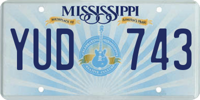 MS license plate YUD743