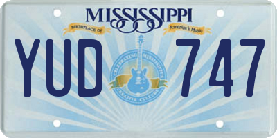 MS license plate YUD747