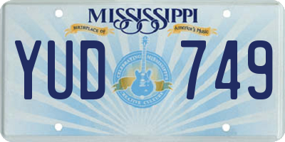 MS license plate YUD749