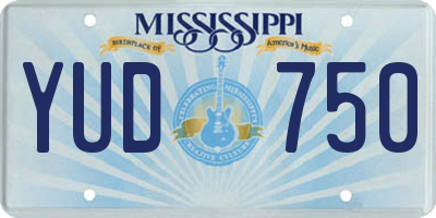 MS license plate YUD750